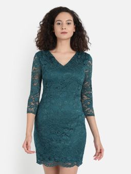 Cover Story - Teal Bodycon Mini Dress (2XL)