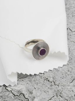 Neeta Boochra - Pink This Adjustable Ring Is Handcrafted In Red Onyx With Silver