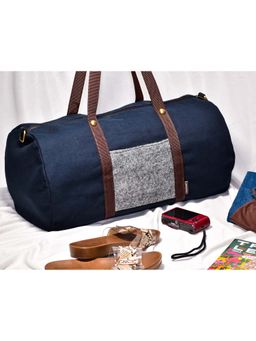 Visual Echoes - The Voyage Weekender Canvas Duffel - Navy Blue