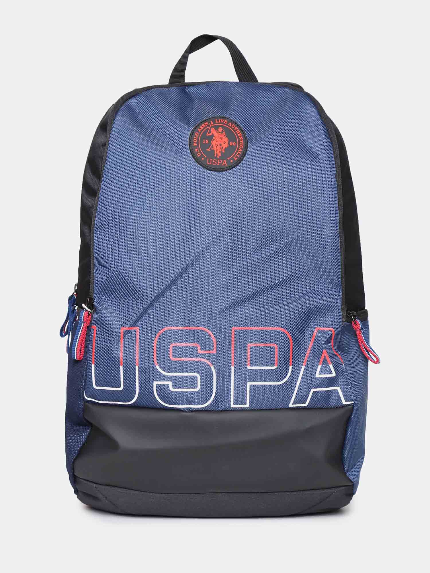 u s polo assn u s polo assn navy and black colour block laptop backpack