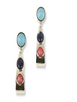 Blueberry - Multi-Color Stone Detailing Drop Earring