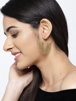 Blueberry - Gold Plated Cut Off Detailing Drop Earring