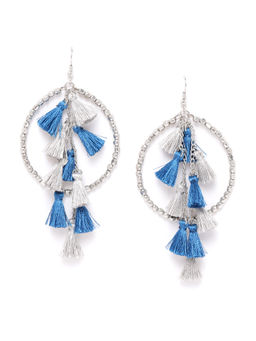 Blueberry - Multi Colour Tassel Detailing Drop Earring