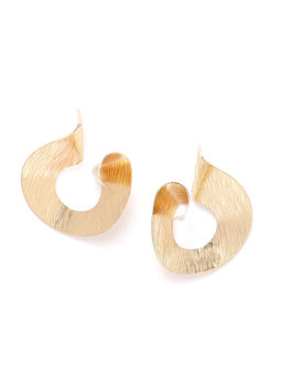 Blueberry - Gold Plated Circular Shape Drop Earring