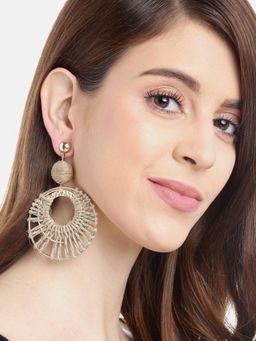 Blueberry - Beige Mixed Metal Earrings