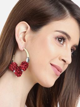 Blueberry - Red Mixed Metal Earrings