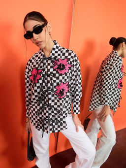 Uptownie - Cotton Sequinned Shirt - Multi-Color