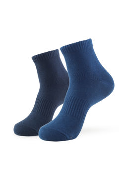 Jockey - 7106 Men Cotton Elastane Ankle Length Socks - Black and Navy (Pack of 2)