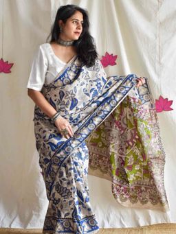 Sundarii - Swaraagini - Kalamkari Printed Saree with Unstitched Blouse