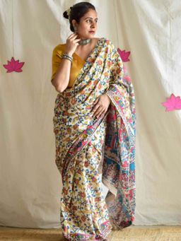 Sundarii - Bag - Kalamkari Printed Saree with Unstitched Blouse