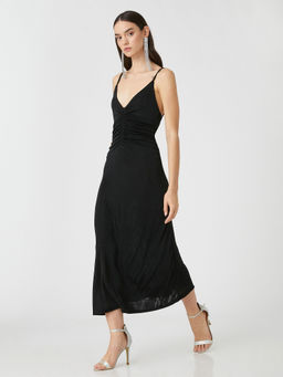 Koton - Women Black Solid Plain Semi-fit Dress