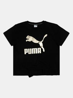 Puma - Classics Logo Bow Girls Black T-shirt