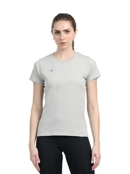 Shrey - Women Grey Regular Fit Solid T-Shirt