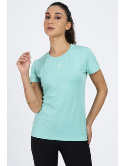 FUAARK - Women Green Slim Fit Solid T-Shirt