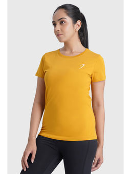 FUAARK - Women Mustard Slim Fit Solid T-Shirt