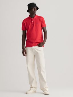 GANT - Men Red Solid Regular Polo T-shirt