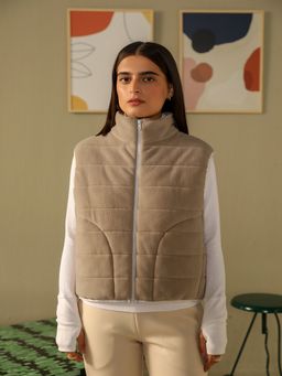 Muvazo - Beige Warm Wave Puffer Jacket