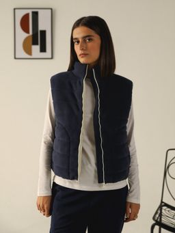 Muvazo - Navy Blue Warm Wave Puffer Jacket