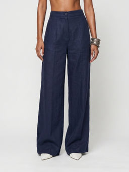 NISHORAMA - Navy Blue Loose Fitting Trouser