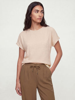 max - Beige Women Textured Top