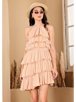 SEORAA - Beige Sinful Sips Dress