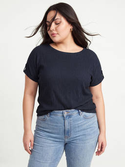 max - Blue Women Textured Top