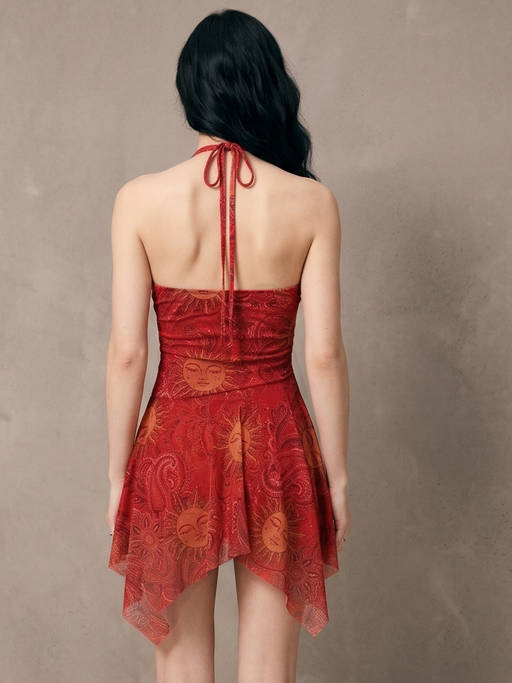 red halter skater dress Buy Outzidr Printed Neck (S) Online Artesty