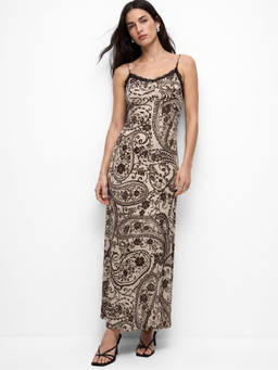 Outzidr - Multi-Color Strappy Printed Maxi Dress