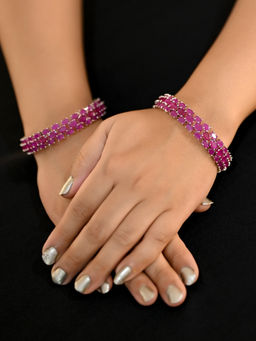 AG'S - Ruhika Ruby American Diamond Bangle (2.6)