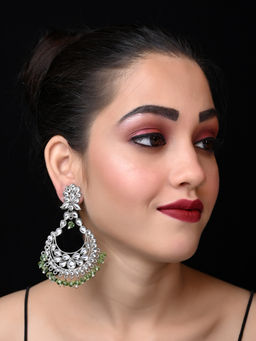 AG'S - Debasmi Silver Mint Green Chandbali