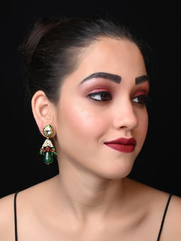 AG'S - Suhina Green Kundan Earrings