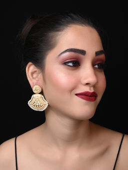 AG'S - Sehree White Meenakari Kundan Earrings