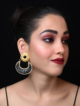 AG'S - Oorvi Black Antique Earrings