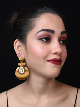 AG'S - Rushnaikaa Ruby Green Antique Earrings