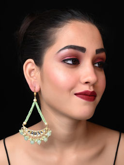 AG'S - Kehar Mint Green Kundan Earrings