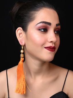 AG'S - Zalika Orange Tassel Earrings