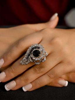 AG'S - Gurparveen Black Rhodium Plated Victorian Ring