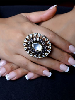 AG'S - Indumati Diamond Gold and Rhodium Plated Victorian Ring