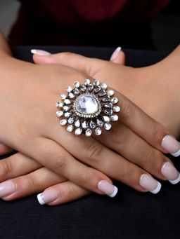 AG'S - Garima Diamonds Gold and Rhodium Plated Victorian Ring