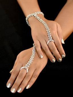 AG'S - Zeba Silver Hathphool Set Of 2