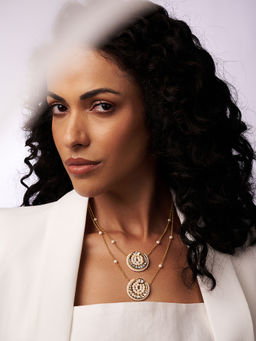 Joules By Radhika - Classic Pearl & Kundan Dainty Necklace