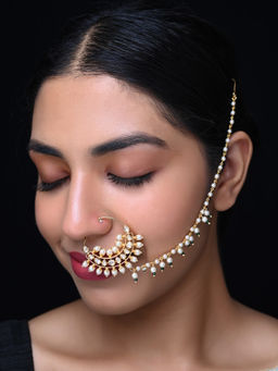 AG'S - Sheena Kundan Bridal Nath Nose Ring