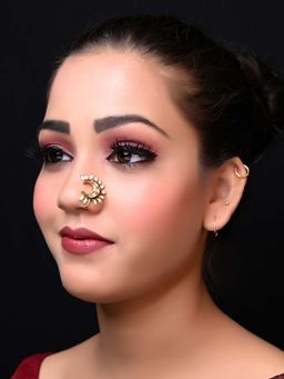 AG'S - Swaran Small Kundan Nath With Pearl