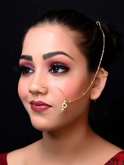 AG'S - Geetali Delicate Green Kundan Bridal Nath