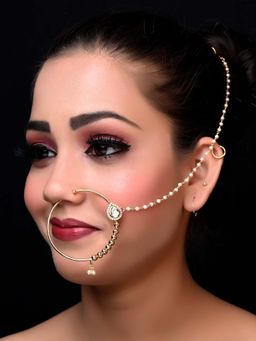 AG'S - Himani Single Kundan Nose Ring