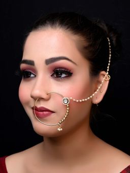 AG'S - Kangana Single Kundan Nose Ring