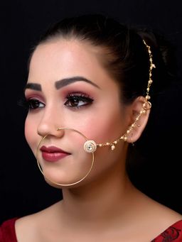 AG'S - Nayra Big Size Kundan Nose Ring