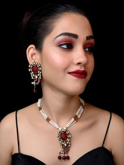 AG'S - Dea Ruby Kundan Necklace Set