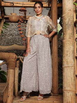 Qissa - Women White Floral Co-Ord (Set of 2)