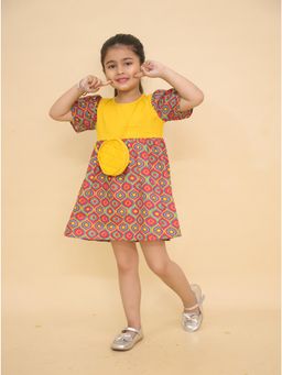 LITTLE GINNIE - Girls Yellow Dress and Bag with Hairband